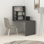 Hanah Home Mesa de Estudio Anthracite con Estantes y Fijación a Pared, Elegante Diseño Moderno Escandinavo