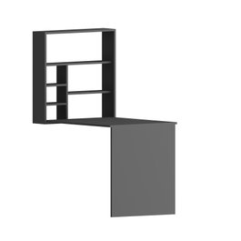 Hanah Home Mesa de Estudio Anthracite con Estantes y Fijación a Pared, Elegante Diseño Moderno Escandinavo