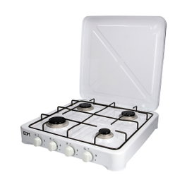 Edm Cocina de gas esmaltada 4 fuegos Blanco