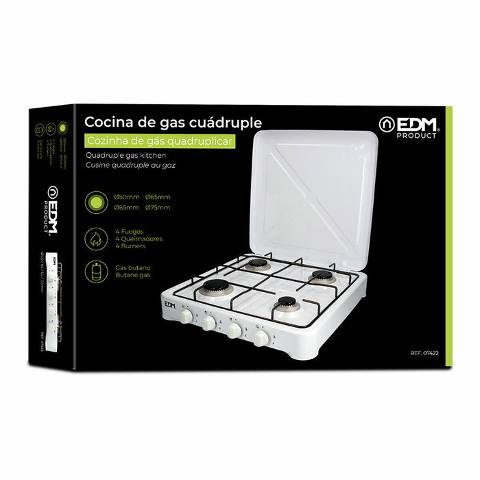 Edm Cocina de gas esmaltada 4 fuegos Blanco Edm Cocina de gas esmaltada 4 fuegos Blanco