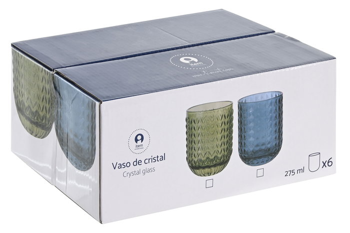 DKD Home Decor Vaso Azul Set de 6 Piezas Basicos 8 x 9.5 x 8 cm