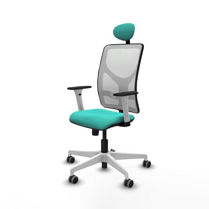PIQUERAS Y CRESPO Silla de oficina Motilla con mecanismo Sincro, Turquesa y Blanco PIQUERAS Y CRESPO Silla de oficina Motilla con mecanismo Sincro, Turquesa y Blanco