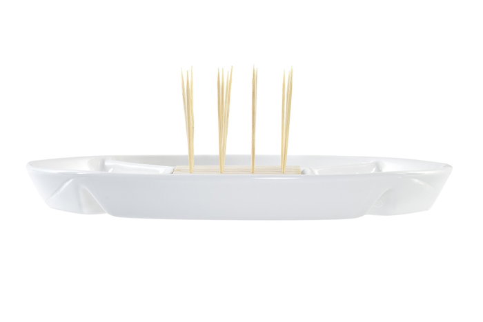 DKD Home Decor Bandeja para Aperitivos Gres y Bambú Tropic Garden 23,5x23,5x7 cm DKD Home Decor Bandeja para Aperitivos Gres y Bambú Tropic Garden 23,5x23,5x7 cm