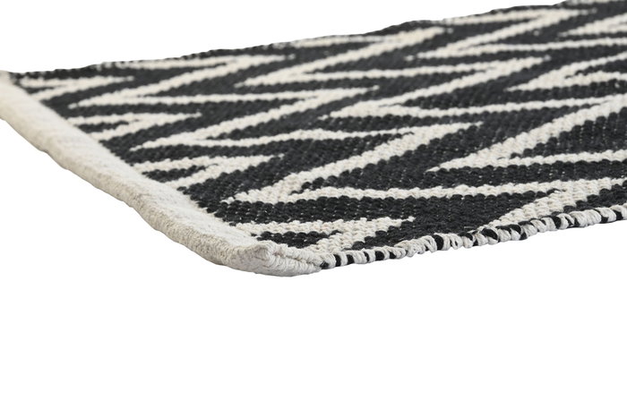 DKD Home Decor Alfombra Algodón Zigzag Bicolor 60x240x1 cm