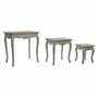 DKD Home Decor Mesita Auxiliar Tradicional Versalles3 Blanco Natural Madera Abeto 40 x 61 x 60 cm Set de 3