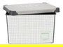 Kipit Caja Plástico 17L Home Con Asa 28x37x22 cm Estampado Blanco Verde Gris (Set de 12)