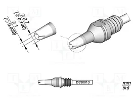 JBC TOOLS Pico para máquinas de desoldar 2,7x1mm