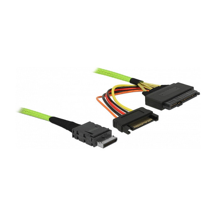 DeLOCK Cable OCuLink PCIe SFF-8611 a U.2 SFF-8639 + SATA 15-pin 1 m DeLOCK Cable OCuLink PCIe SFF-8611 a U.2 SFF-8639 + SATA 15-pin 1 m