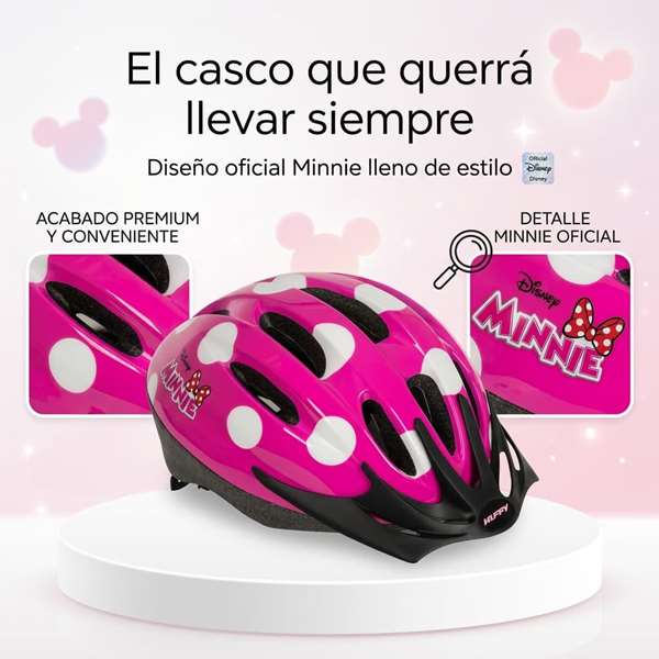 Disney Casco Infantil Minnie, Talla 50-54 cm, para Niñas 2-5 Años, PVC EPS Nylon