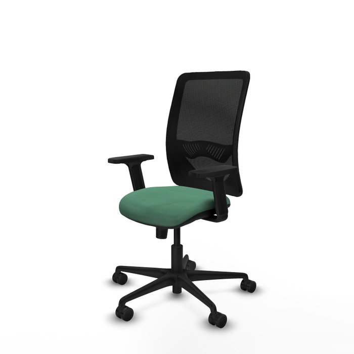 PIQUERAS Y CRESPO Silla de oficina Zulema, Mecanismo Sincro, Verde esmeralda/Negro