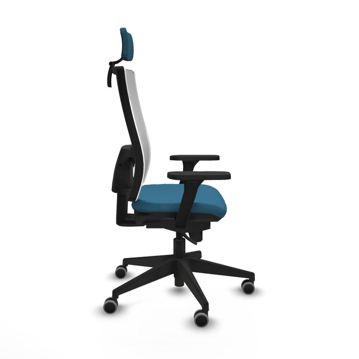 PIQUERAS Y CRESPO Silla de oficina Horna con mecanismo Sincro, Verde petróleo y Blanco PIQUERAS Y CRESPO Silla de oficina Horna con mecanismo Sincro, Verde petróleo y Blanco