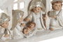 DKD Home Decor Nacimiento de Resina Brillante Blanco y Plateado