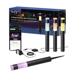 EUFY T8L30311 Lámpara de Suelo para Exterior LED RGBWW Multicolor, Aluminio, IP65, Jardín, Set de 4