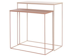 DKD Home Decor Set de 2 Consolas de Metal Rosa Palo