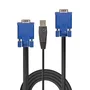 Lindy 32186 Cable KVM VGA USB 2 Metros Negro y Azul - Conectores 15 Way HD Macho para Video, Teclado y Ratón