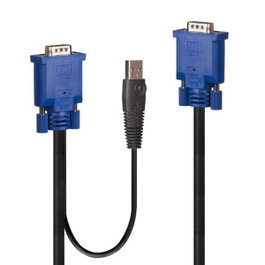 Lindy Cable KVM para video, teclado y ratón de 2 m negro y azul