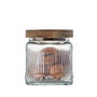La Mediterranea Tarro de Vidrio Cuadrado con Tapa de Madera Lignes 0.5L (Pack de 24) SKU: B1K2P4EXDX