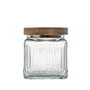 La Mediterranea Tarro de Vidrio Cuadrado con Tapa de Madera Lignes 0.5L (Pack de 24) SKU: B1K2P4EXDX