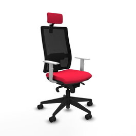 PIQUERAS Y CRESPO Silla de oficina Horna con mecanismo Sincro, Rojo y Negro
