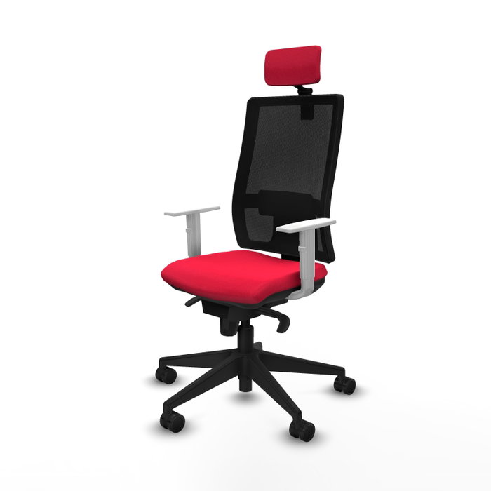 PIQUERAS Y CRESPO Silla de oficina Horna con mecanismo Sincro, Rojo y Negro