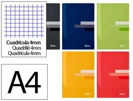 Liderpapel Scriptus Libreta A4 48 hojas 90g cuadro 4mm con margen
