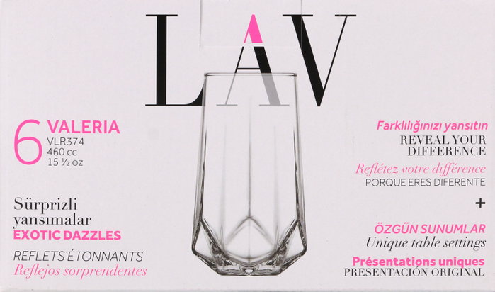 LAV Set de 6 Vasos Valeria 460 cc