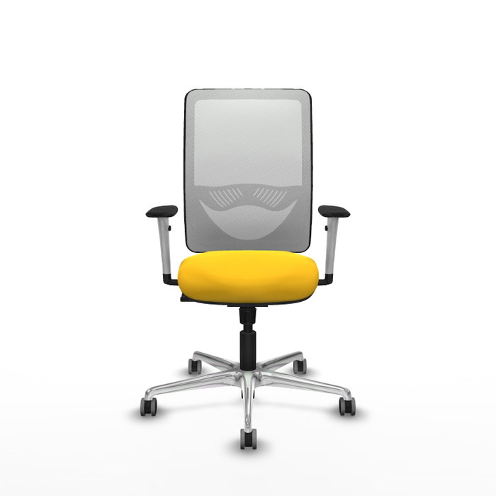 PIQUERAS Y CRESPO Silla de oficina Zulema con mecanismo Sincro, Amarillo y Blanco