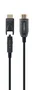 Gembird CCBP-HDMID-AOC-20M Cable HDMI AOC Premium Series 20 m HDMI 2.0 4K UHD 60Hz Ethernet con Fibra Óptica, Conectores Dorados, Nylon, Negro