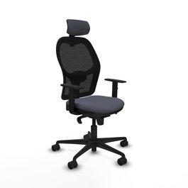PIQUERAS Y CRESPO Silla de oficina Jorquera con mecanismo Sincro, Gris oscuro y Negro