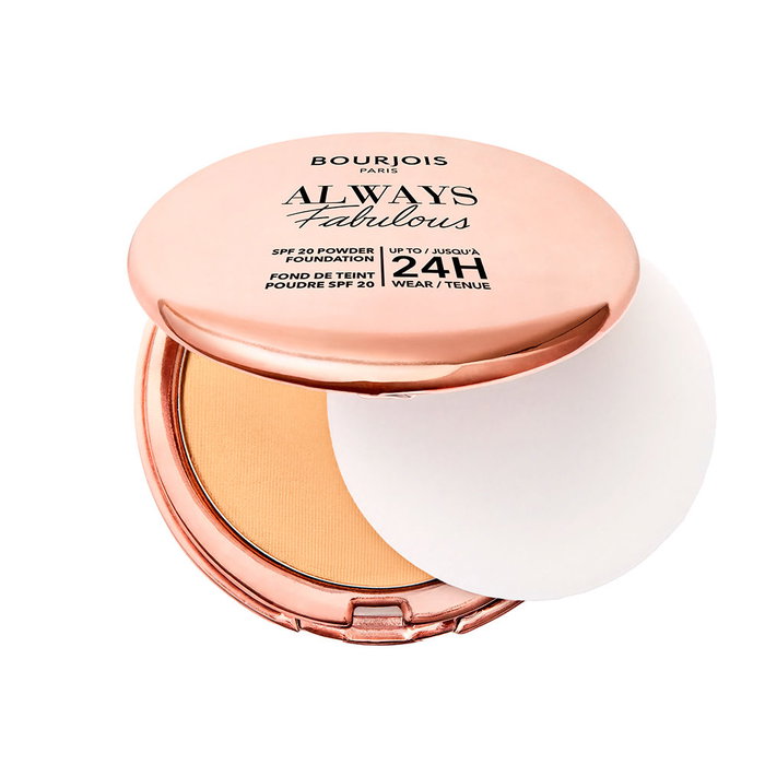 Bourjois ALWAYS FABULOUS Base de Maquillaje en Polvos SPF20 #410-Golden Beige 7 g - Cobertura Alta, Mate, Resistente al Agua
