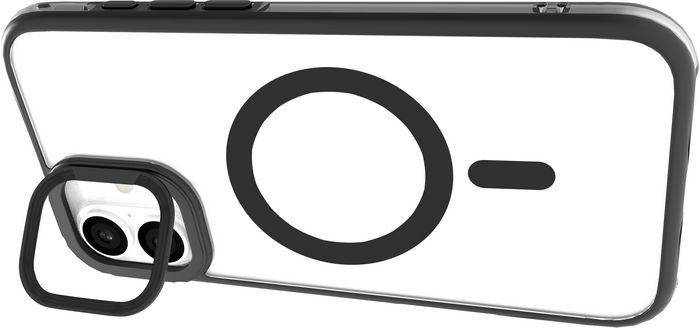 eSTUFF INFINITE HELSINKI Funda Magnética Compatible con MagSafe para iPhone 16 Plus con Soporte - Negra - 86% Plástico Reciclado - Protección contra Caídas