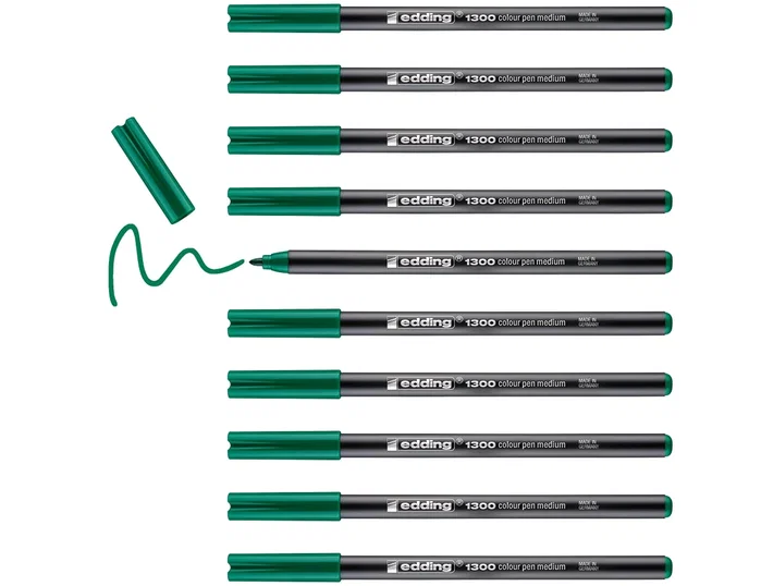 Edding Rotulador 1300 Verde Punta Redonda 2 mm (Set de 10)