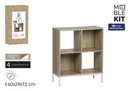 Inde Estantería Cubo 4 Compartimentos Pata Metal 60x29x72 cm