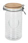 Inde Tarro de Vidrio con Tapa de Acacia 1000 ml para Almacenamiento, 20 cm de Alto, Capacidad 1 Litro (12 Unidades)