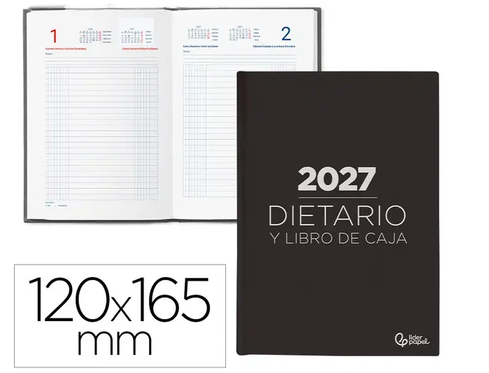Liderpapel Dietario 2027 Octavo Negro 120x165mm Liderpapel Dietario 2027 Octavo Negro 120x165mm