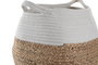 DKD Home Decor Cesta de Fibra y Algodón Blanco/Natural 30x30x40 cm