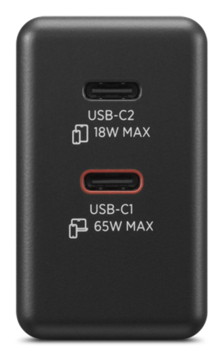 Lenovo 40AW065BEU Adaptador Cargador USB-C de 65W Universal para Interior/Exterior, Voltaje 100-240V, Color Negro