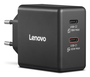 Lenovo 40AW065BEU Adaptador Cargador USB-C de 65W Universal para Interior/Exterior, Voltaje 100-240V, Color Negro