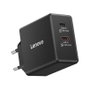 Lenovo Cargador GaN Dual USB-C 65W Negro 40AW065BEU