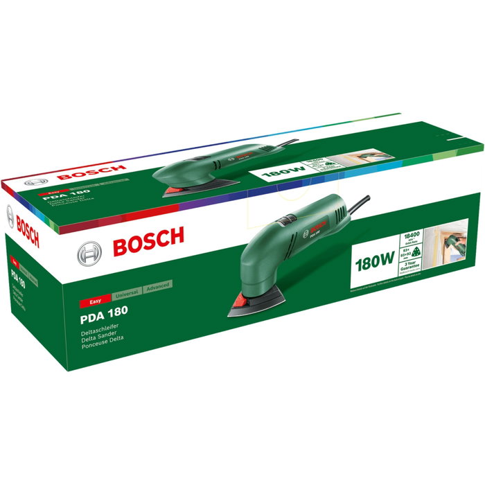 Bosch PDA 180 Delta Lijadora con 3 Abrasivos