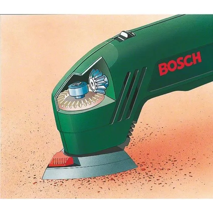 Bosch Lijadora PDA 180 + 3 Abrasivos. Potencia 180W. Sistema SDS. Ideal para acabado en esquinas y áreas pequeñas.