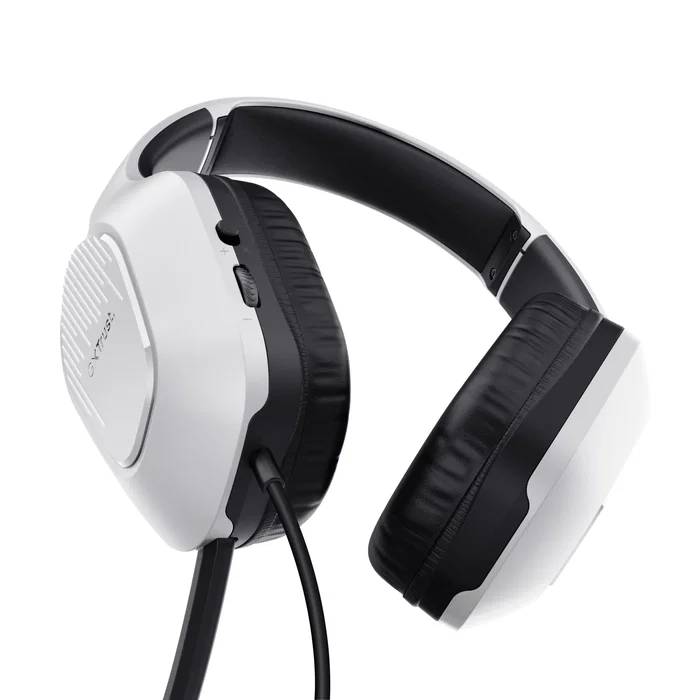 Trust GXT 415W Zirox Auriculares Gaming Diadema Alámbricos Blanco, Micrófono Plegable y Mudo, Drivers 50mm, Compatibles PC/Consola, Cable 2m