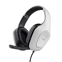 Trust GXT 415W Zirox Auriculares Gaming Diadema Alámbricos Blanco, Micrófono Plegable y Mudo, Drivers 50mm, Compatibles PC/Consola, Cable 2m
