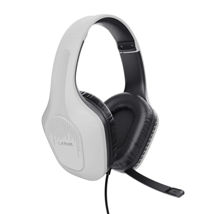 Trust GXT 415W Zirox Auriculares Gaming Diadema Alámbricos Blanco, Micrófono Plegable y Mudo, Drivers 50mm, Compatibles PC/Consola, Cable 2m