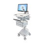Ergotron StyleView Carro Multimedia con Brazo LCD, 6 Cajones (Schublade), para Pantallas hasta 61 cm (24"), SLA-Antrieb, Gris/Blanco