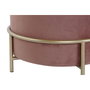 DKD Home Decor Reposapiés de Terciopelo Rosa y Dorado