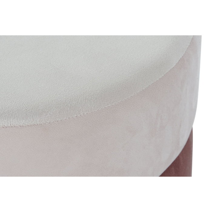 DKD Home Decor Reposapiés de Terciopelo Rosa y Dorado