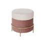 DKD Home Decor Reposapiés de Terciopelo Rosa y Dorado