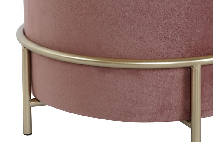 DKD Home Decor Reposapies Rosa Dorado 48x47x48 cm Poliester Metal