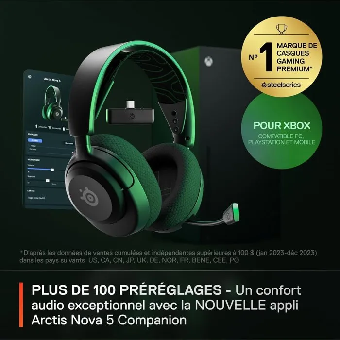 Steelseries Auriculares Inalámbricos para Juegos Arctis Nova 5X Negro ClearCast 2.0 Batería 36 Horas STE5707119053266